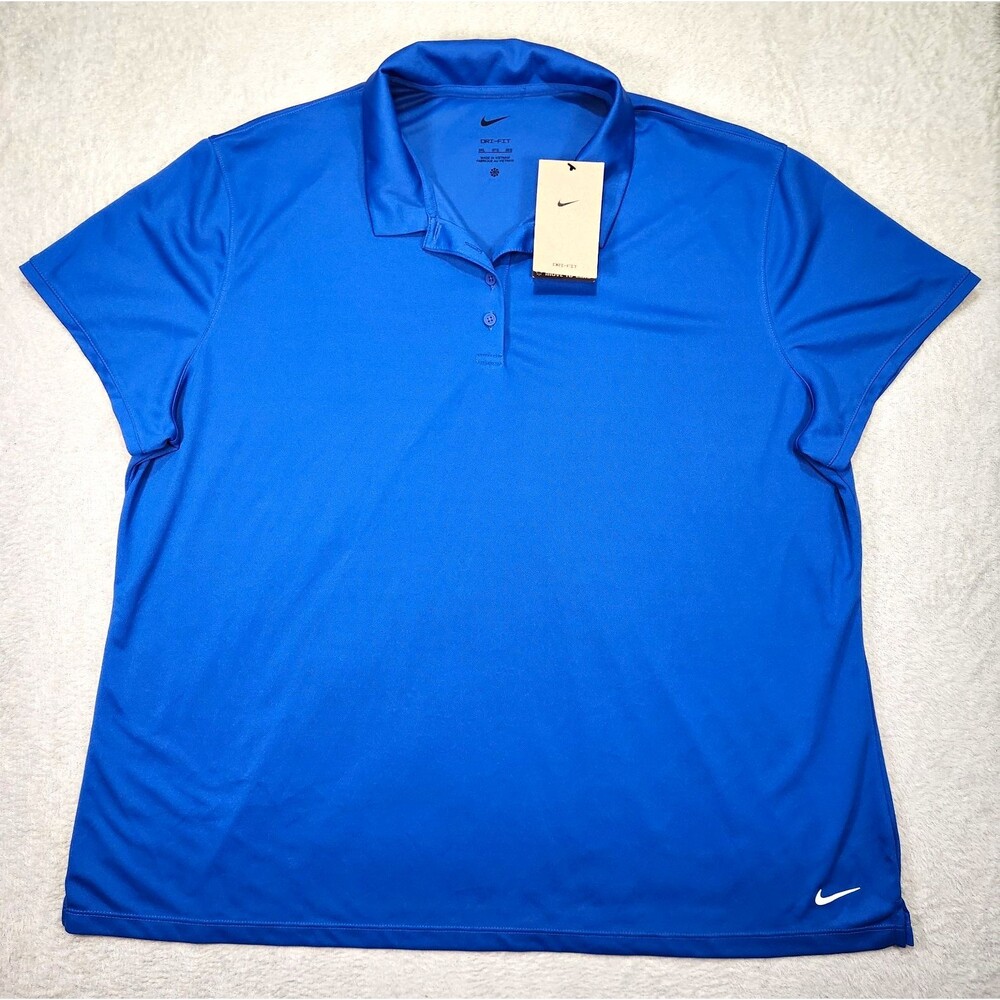 Nike Dri-FIT Women's Golf Polo 3XL Blue Short Sleeve DH2309-480 NWT